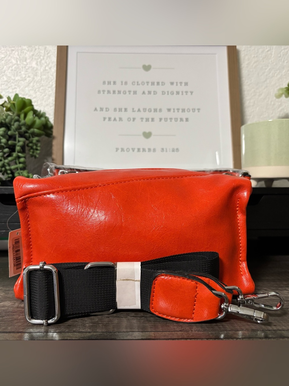 Burnt Orange Square Bag with 2 Detachable Straps - Picture 7 of 7